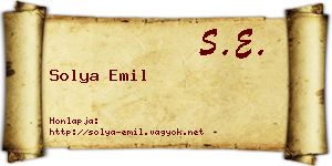 Solya Emil névjegykártya
